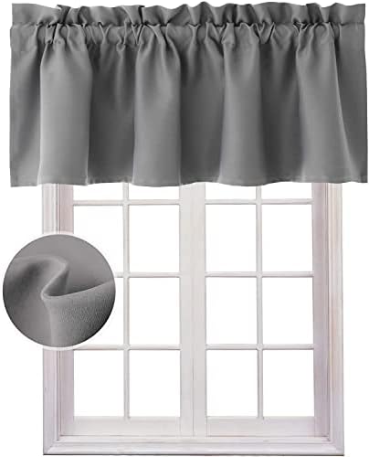 Hiasan Grey Valance Curtains for Window 42 x 12 Inches 1 Panel by Hiasan