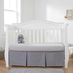 EVERYDAY KIDS Light Gray Pleated Crib Skirt; 100% Natural Cotton Nursery Crib by EVERYDAYKIDS