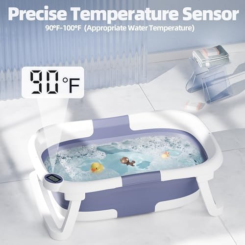 Collapsible Baby Bathtub with Thermometer, 0-36 Months - Image 2