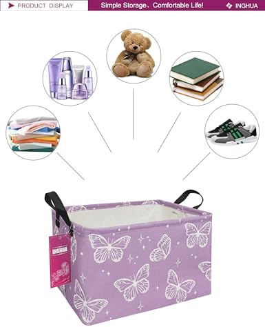 Rectangular Butterfly Storage Basket Gift Bag - Image 3