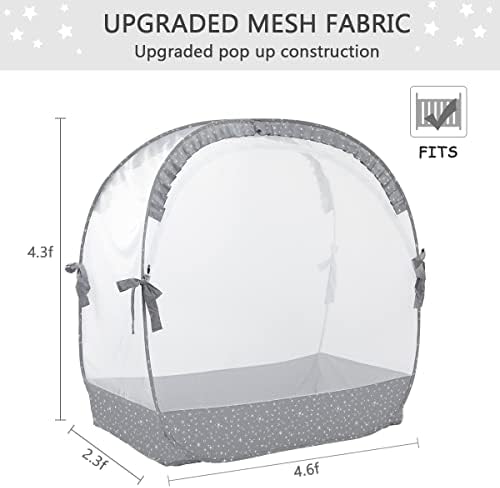 L RUNNZER Pop Up Baby Crib Tent, Crib Net Canopy to Keep Baby in, Crib Mosquito - Image 5