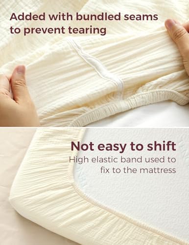 Momcozy Mini Crib Sheets 38"x26", Pack and Play Sheet - Image 4