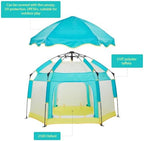 Bend River Baby Playpen with Canopy, Hexagon Toddler Beach Tent - Image 4