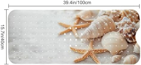 LNOND Summer Beach Bathtub Mat Non Slip, 40 X 16 Inch Tub Mat - Image 2
