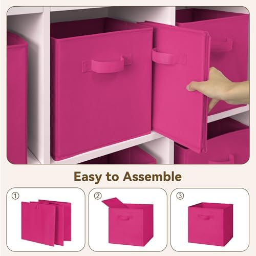 GRANNY SAYS 11 Inch Cube Storage Bin, Cube Organizer Bins, Rose Red - Image 4