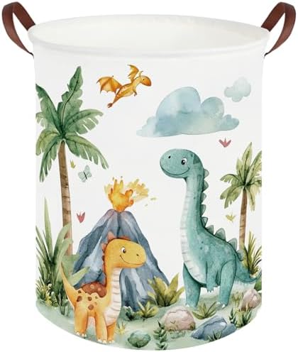 Dinosaurs Baby Laundry Hamper, Collapsible canvas laundry basket, Dinosaur by FXOCSHE