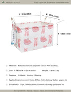 Rectangular Pink Ballerina Storage Bin, Closet Organizer Basket - Image 2
