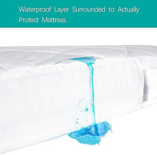 Zippered Mini Crib Mattress Protector Waterproof, 6-Sided Encasement - Image 4