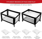Waterproof Pack and Play Mattress Pad Sheets Fitted, Cotton Fabric - Image 2
