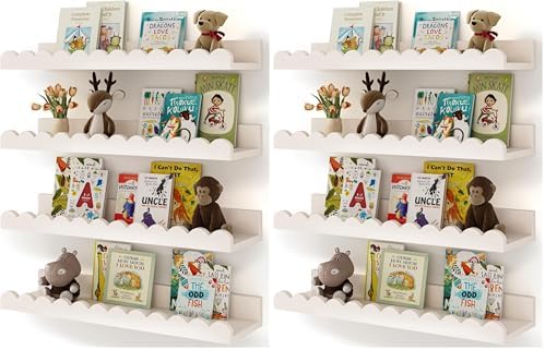 Shario Nursery Book Shelves, Scalloped Shelves, Wall Book Shelves by Welcome