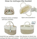 XUANGUO Large Cotton Rope Baby Diaper Caddy Organizer Basket White Brown - Image 7
