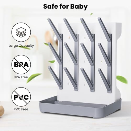 Baby Bottle Drying Rack: Vertical Space Saving Large Bottles Holder - Image 6