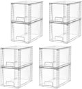 Vtopmart 8 Pack Large Stackable Storage Drawers, Easily Assemble by Vtopmart