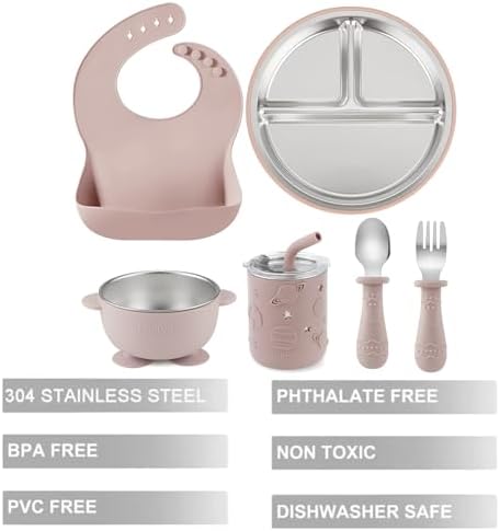 PandaEar 6-in-1 Stainless Steel Baby Feeding Set | Divided Suction Plate - Image 3