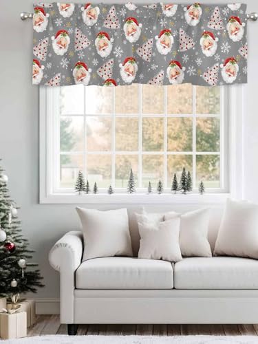 Grey Christmas Valance Curtains - Image 4