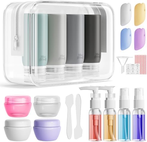 Muslish 21 Pack Travel Bottles for Toiletries, Leak-Proof TSA Compliant by MUSLISH