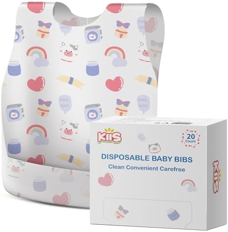 KIIS Disposable Baby Bibs, Waterproof Smock Bibs, Full Coverage by KIIS