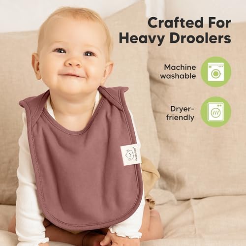 KeaBabies 8-Pack Bibs for Baby Girls, Boys Pullover Baby Bibs 6-36M - Image 6