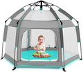 Bend River Baby Playpen with Canopy, Hexagon Toddler Beach Tent by BendRiver