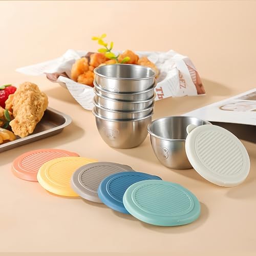 6 Pack 2.7oz Leakproof Salad Dressing Containers To Go, Reusable Stainless - Image 6