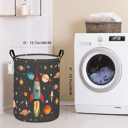 Space rocket Storage Bin Foldable Nursery Basket - Image 2