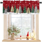 Red Merry Christmas Valance Curtains by VandarllinHomeKitchenDecor
