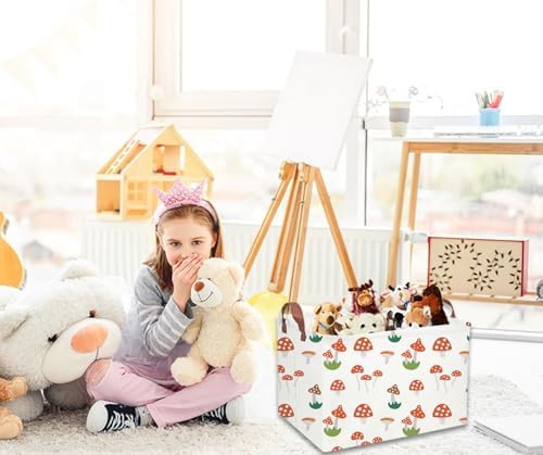 Kids Basket Mushroom Baskets Boys and Girls Basket Rectangular Cute Storage Bin - Image 2