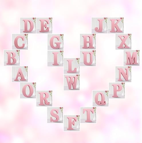 AOCEAN 6 Inch Pink Wood Letters Unfinished Wooden Letters - Image 7