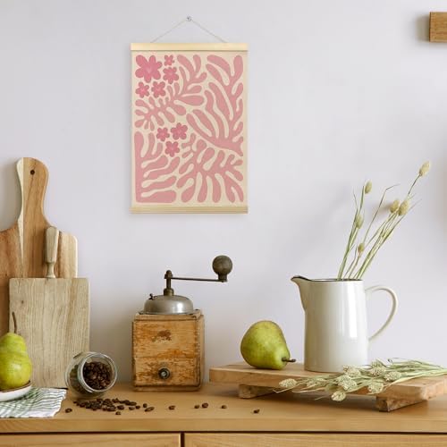 TLESKE Pink Boho Abstract Floral Poster Hanger Frame - Image 6