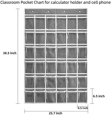 SAVERHO 36 Clear Pockets Classroom Pocket Chart - Image 2