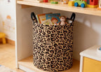 ESSME Leopard print Laundry Basket, Collapsible Canvas Waterproof Storage Bin - Image 5
