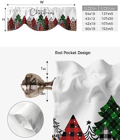 Merry Christmas Blackout Tie Up Valance Curtains - Image 6