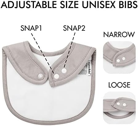 10 Pack Cotton Snap Bibs for Baby Boy Girl, Super Soft Drool Bibs for Teething - Image 5