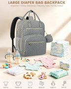 Pritent Diaper Bag Backpack, Baby Bag Backpack Baby Essentials - Image 3