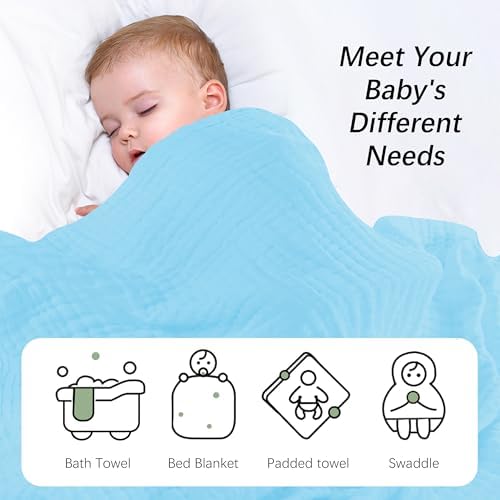 SWEET DOLPHIN Muslin Baby Bath Towels Blanket - Image 5