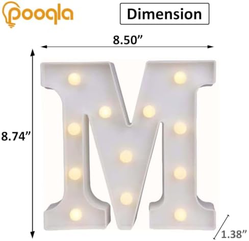 Pooqla LED Marquee Letter Lights, Warm White and Cool White Decorative Lighted - Image 5