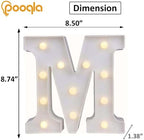 Pooqla LED Marquee Letter Lights, Warm White and Cool White Decorative Lighted - Image 5