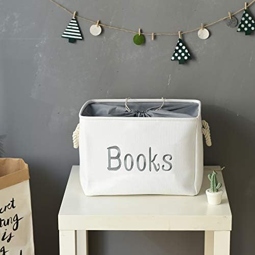 Book Basket for Kids Room, Book Storage Basket Book Organizer for Nursery Room - Image 3