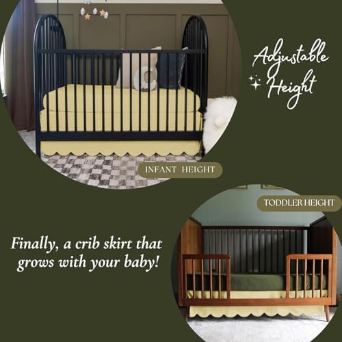 100% Microfiber Scalloped Mini Crib Skirt 24"x 38" - Image 3