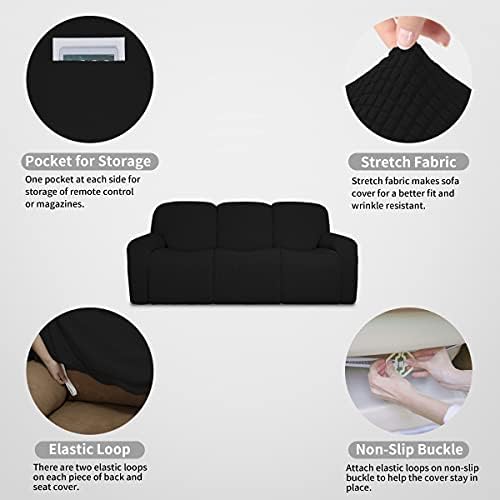 Easy-Going 100% Dual Waterproof Recliner Sofa Cover, 8-Pieces Stretch Relining - Image 5