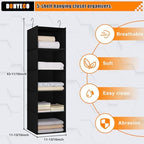 Hanging Closet Organizer 5-Shelf, Oxford Fabric Wardrobe Storage - Image 3