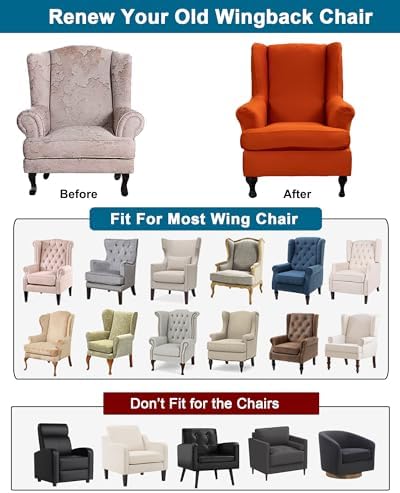 CRFATOP Wingback Chair Covers Wing Armchair Slipcovers - Image 3