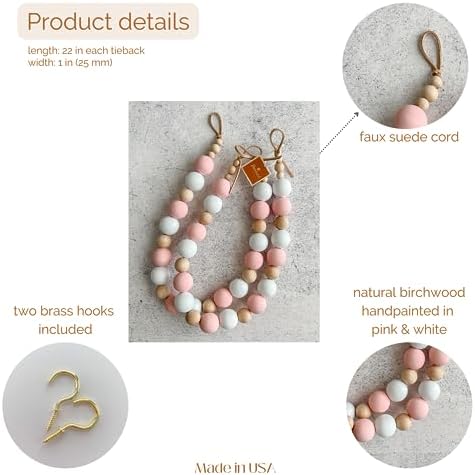 DECOAZUL Pink Curtain tiebacks - Image 2
