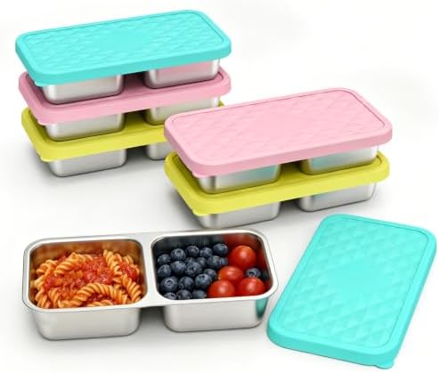 SOPHICO Stainless Steel 2 compartments 15oz Snack Containers by SOPHICO