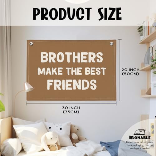 Brothers Make The Best Friends Banner, Boys Room Decor, Toddler Boy Linen - Image 2