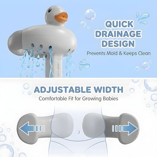 Baby Shower Stand with Built-in Seat, Anti-Slip Bath Stand - Image 3