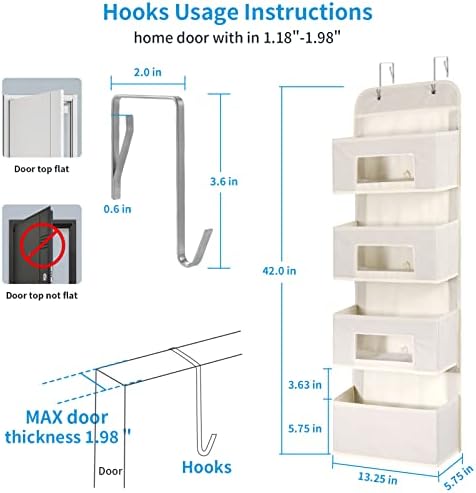 MAX Houser 4-Shelf Over The Door Hanging Organizer - Image 2