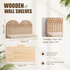 Artilady Boho Shelf Wall Decor, Wood Hanging Shelves - Image 2