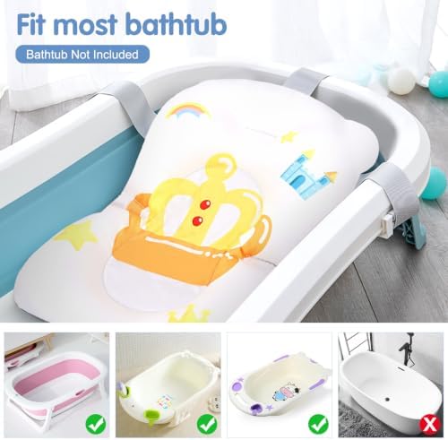 Colorlife Baby Bath Seat Support Net Infant Bathing Seat Support Mat, - Image 3