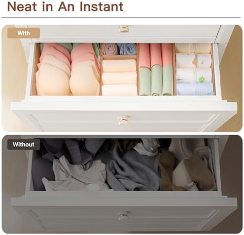 Criusia Drawer Organizer Clothes, 10 Pack Dresser Organizer - Image 6